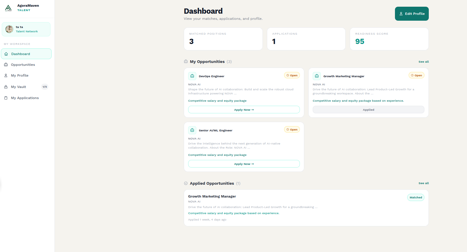 Talent Dashboard